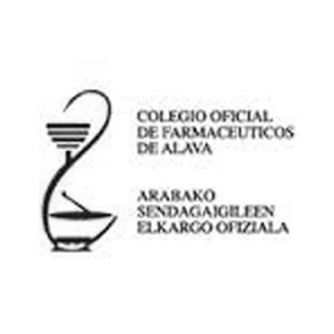 Logo Colegio Farmacéuticos Álava blanco y negro