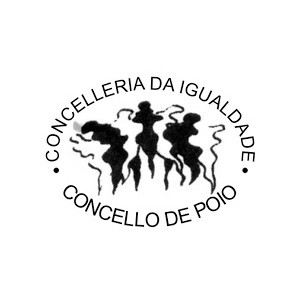 Logo Consejería de igualdad de Poio blanco y negro